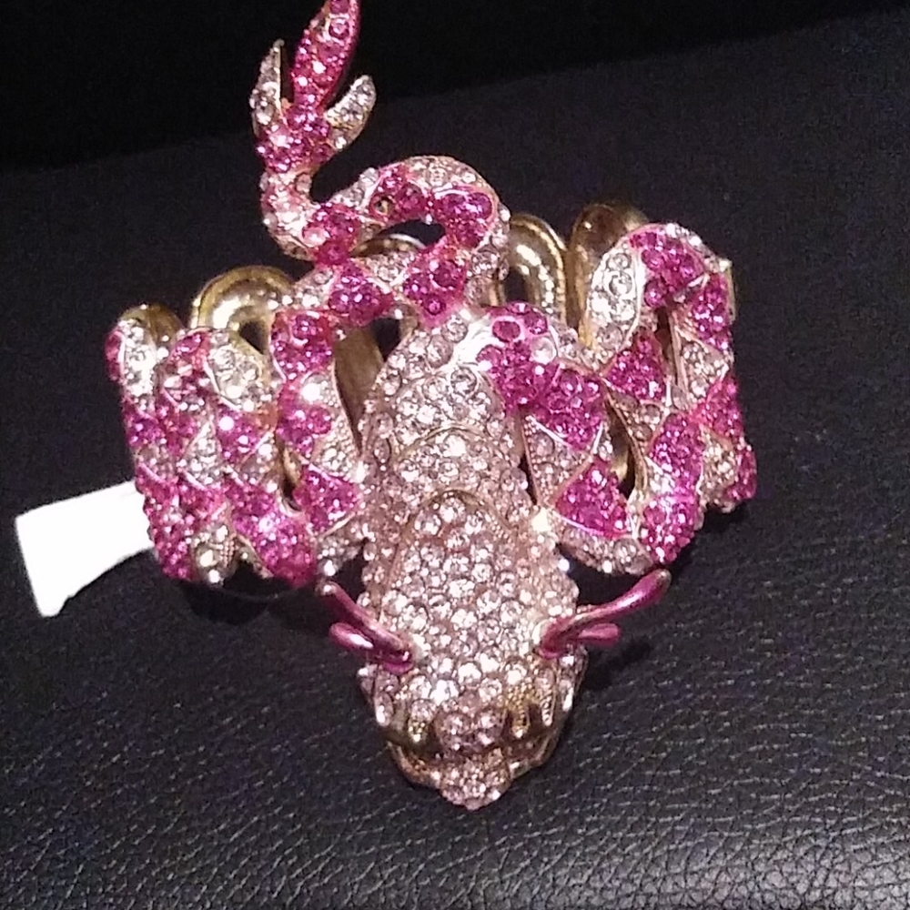 Dragon pink rhinestones bracelet original one of a